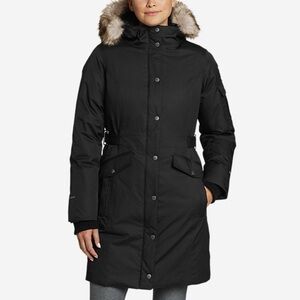 Eddie Bauer Women's Black Ski Jacket with Fur Hood